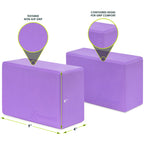 Prosourcefit Foam Yoga Blocks Set Of 2, High Density Eva Yoga Bricks, Sturdy Yoga Prop Large Size 4X 6 X 9 (Purple)