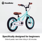 Royalbaby Terra Ez Kids Bike, Easy Learn Balancing To Biking, 14 Inch Balance & Pedal Bicycle, Instant Assembly Toddlers Boys Gi