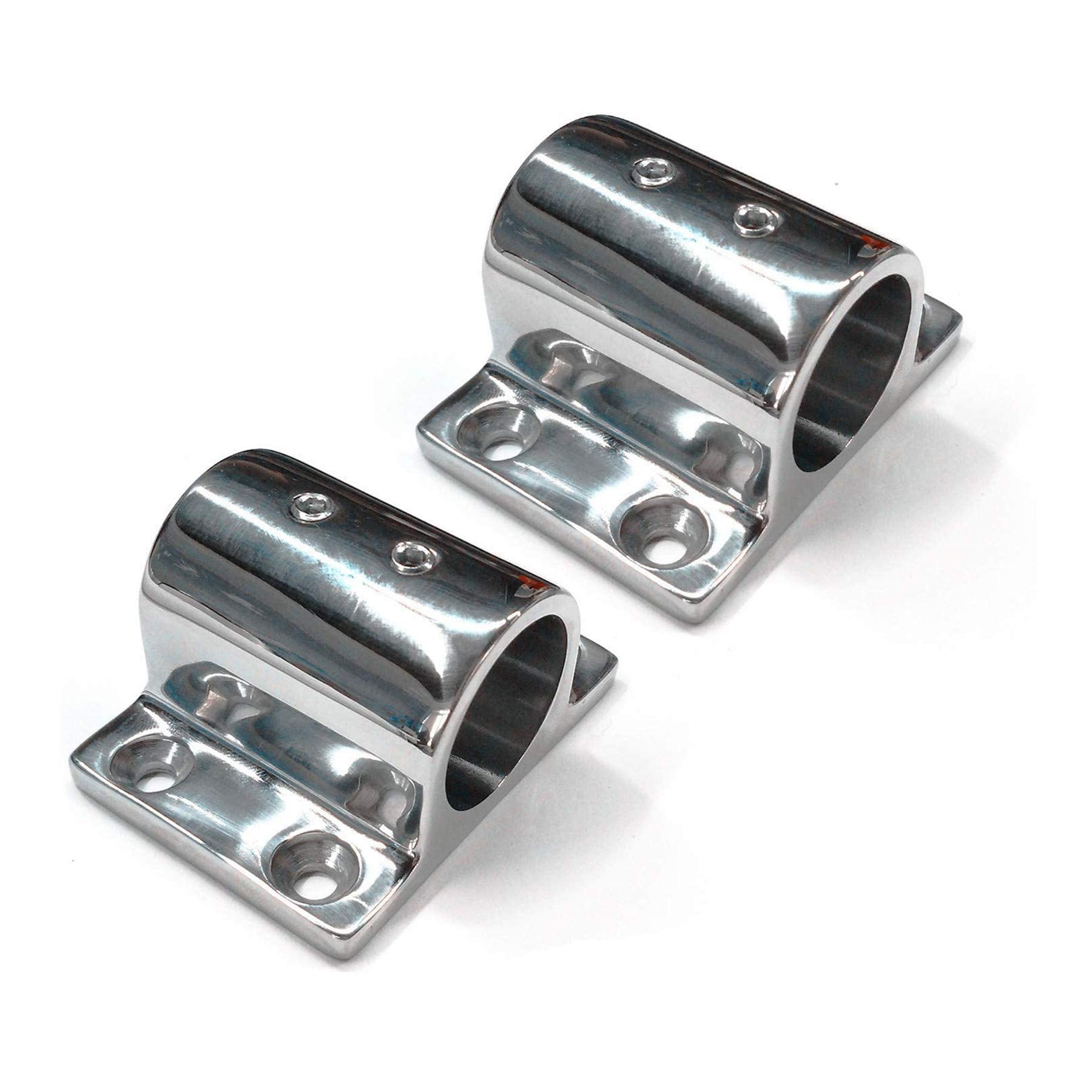 Pair Marine Boat Hand Rail Fitting 316 Stainless Steel 90 Degree Stanchion Rectangle Base Mount Hand Rail Fitting for 7/8inch (2
