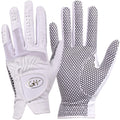 Gh Womens Leather Golf Gloves One Pair - Plain Both Hands (White, 21 (L))