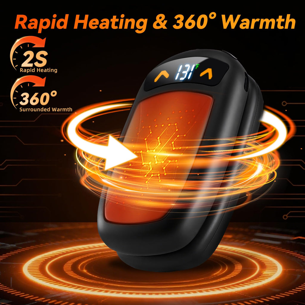 Rechargeable Hand Warmer 2Pack, AI Chips Electric Hand Warmers with LED Display, 3 Temps Portable Magnetic Handwarmers, Pocket-S