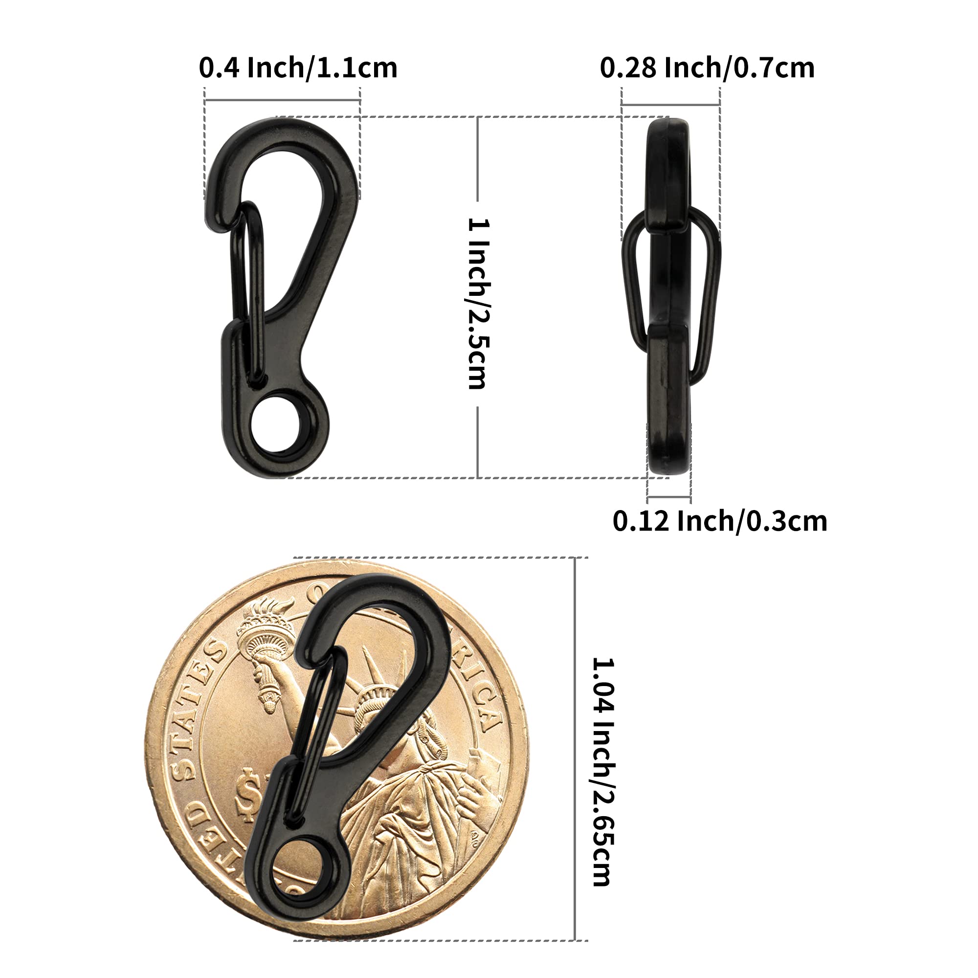 Swatom Mini Sf Alloy Carabiner Clip Tiny Spring Snap Hook Carabiners For Paracord Backpack Camping Bottle Using Keychains Access