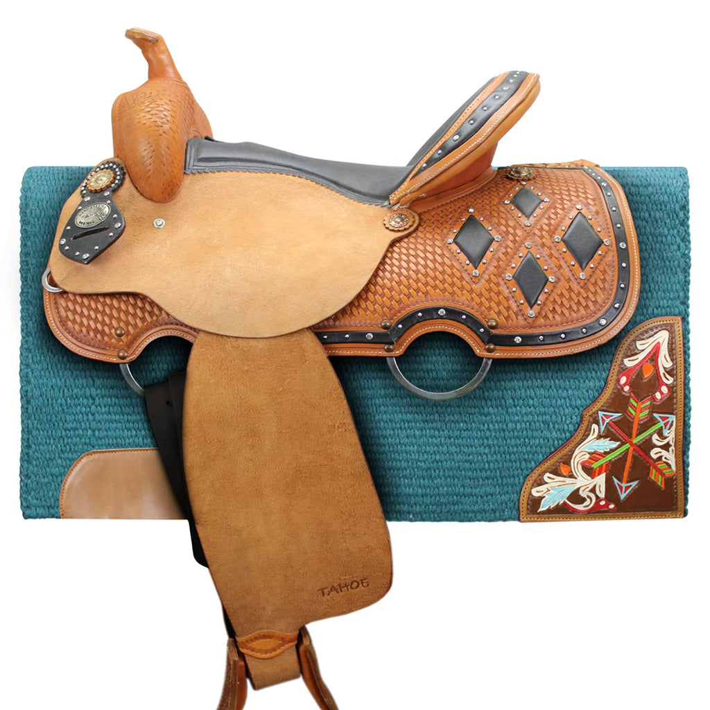 Tahoe Tack 34'' X 36'' Kaye Arrow Solid New Zealand Wool Western Saddle Blanket Pad