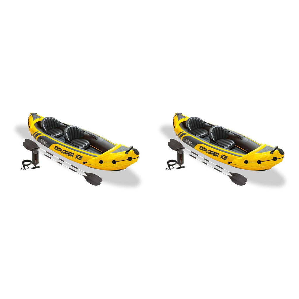 Intex 68307Ep Explorer K2 Inflatable Kayak Set: Deluxe 86In Kayak Paddles And High-Output Pump - Adjustable Seats With Backrest