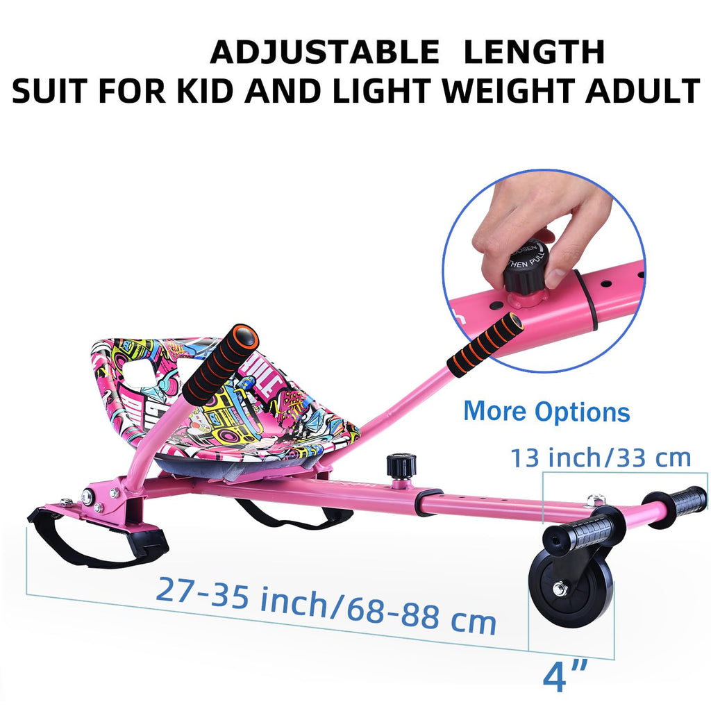 Eco-Friendly Hoverboard Seat Attachment - Cool Seat, Swivel Wheel, Adjustable Length - Compatible With 6.5, 8, 8.5, 10 Hoverboar