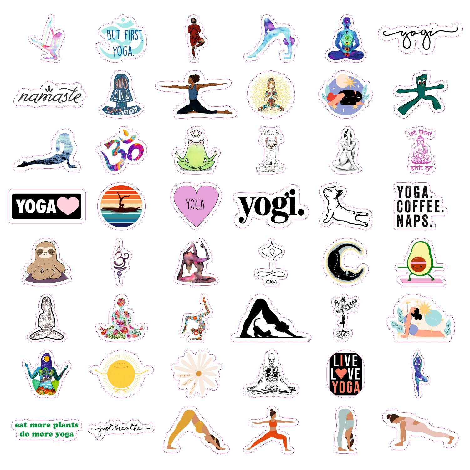 100Pcs Yoga Stickers And Decals, Yoga Gifts For Women, Yoga Gifts For Yoga Instructor, Yoga Lover, Yoga Gifts For Mom, Yoga Stic