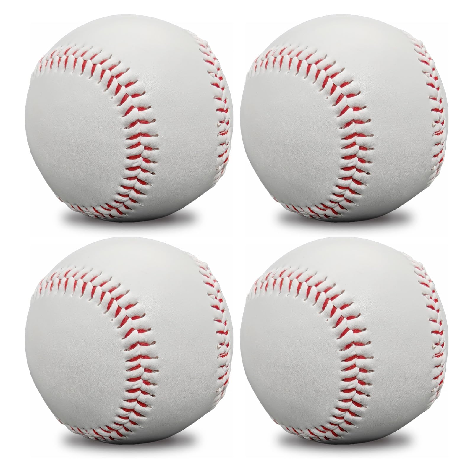 4 Baseball Softball Foam Core Standard Official Size 9 inch Suitable for Youth League Practice Training Machine Pitching for Sig