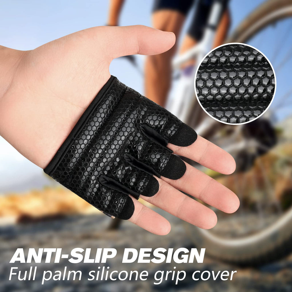 Rymnt Workout Gloves,Short Micro Weight Lifting Gloves Grip Pads With Full Palm Protection & Extra Grip For Men Women Weightlift