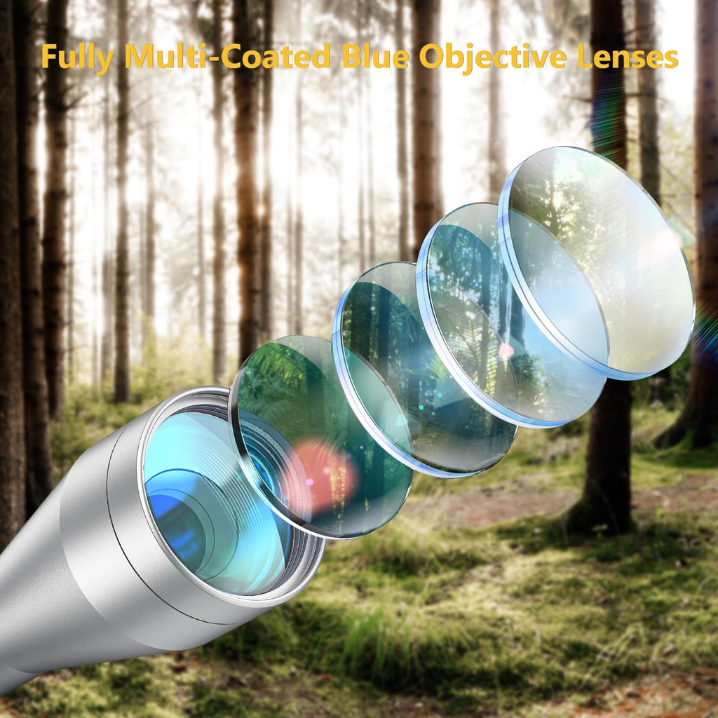 CVLIFE 3-9x40 Optics R4 Reticle Optics Crosshair Scope with 20mm Scope Mounts, Silver