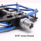 Mzyrh Mountain Bike Pedals, Ultra Strong Colorful Cnc Machined 9/16'' Cycling Sealed 3 Bearing Pedals(Black Blue 3 Bearings)