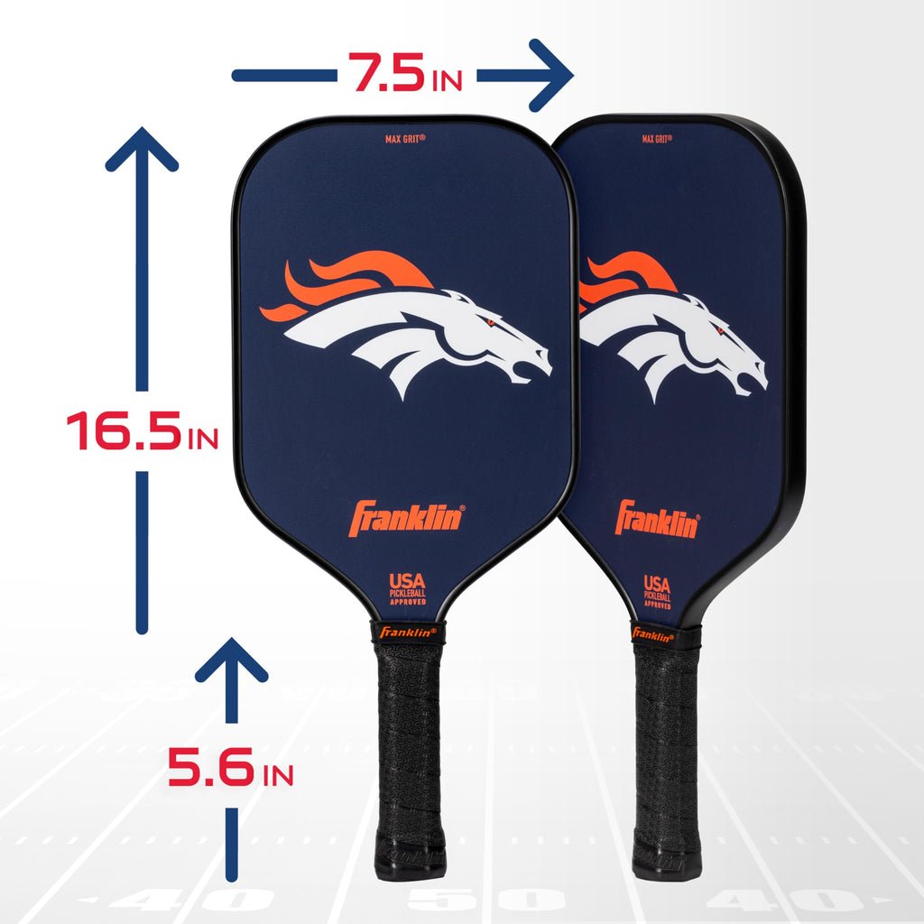 Franklin Sports Nfl Denver Broncos Pickleball Paddle - Pickleball X - Polypropylene Core - Nfl Official Licensed Product - Usapa