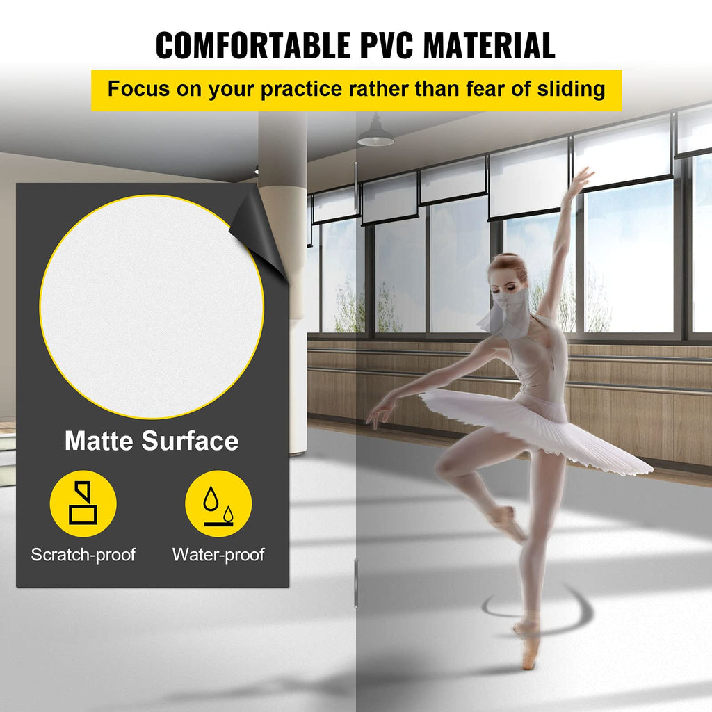 Vevor Dance Floor, 6.6X23Ft Dance Floor Roll, 0.06In Thick Pvc Vinyl Dance Floor, Black/White Reversible Portable Dance Floor, N
