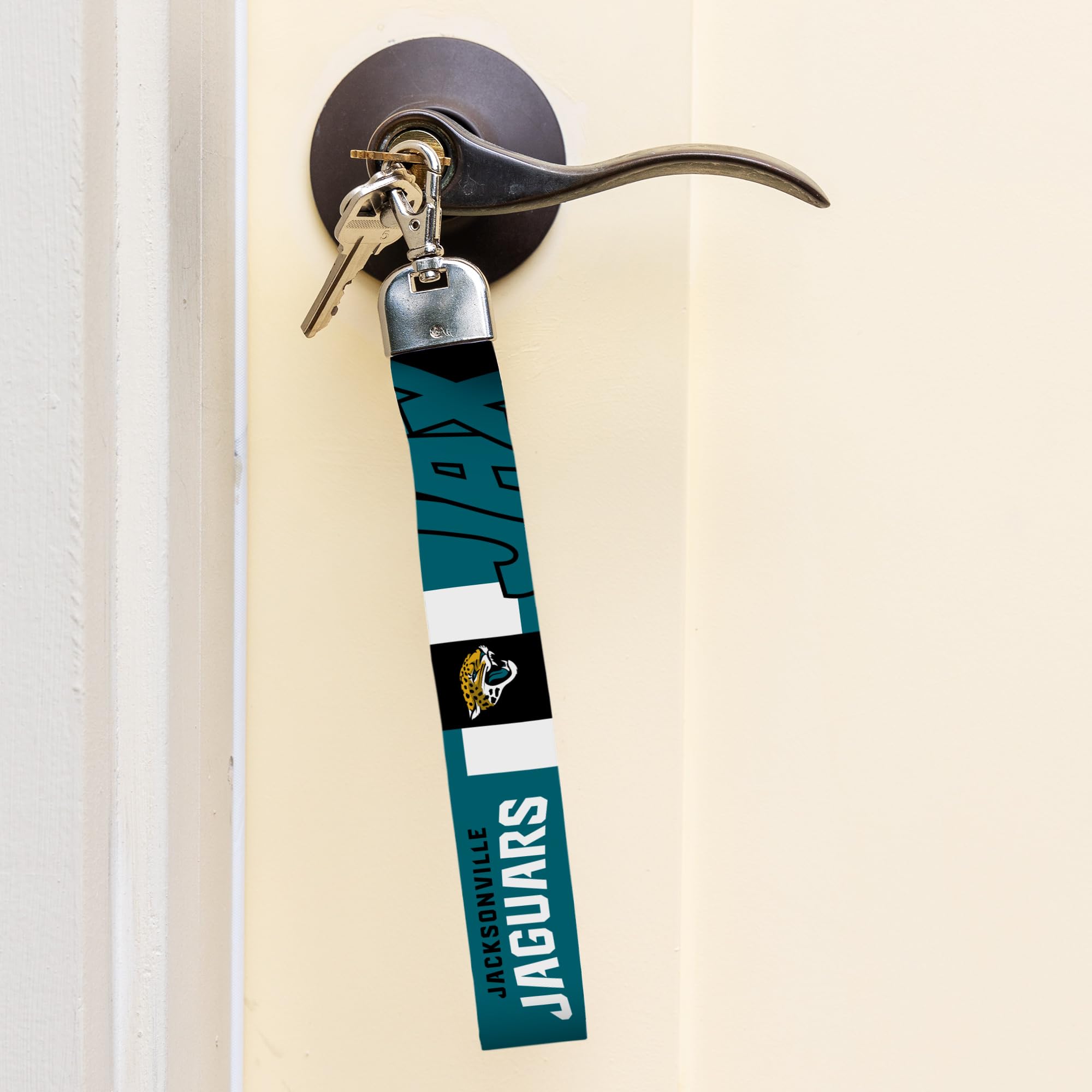 Rico Industries Nfl Football Jacksonville Jaguars Standard Wrist Lanyard Key Chain, Cute Wristlet Strap Keychain Holder For Wome