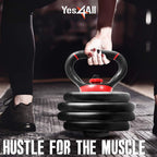 Yes4All Comfortable Grip Adjustable Kettlebell Handle Converter For 1 Inch Weight Plates - Red