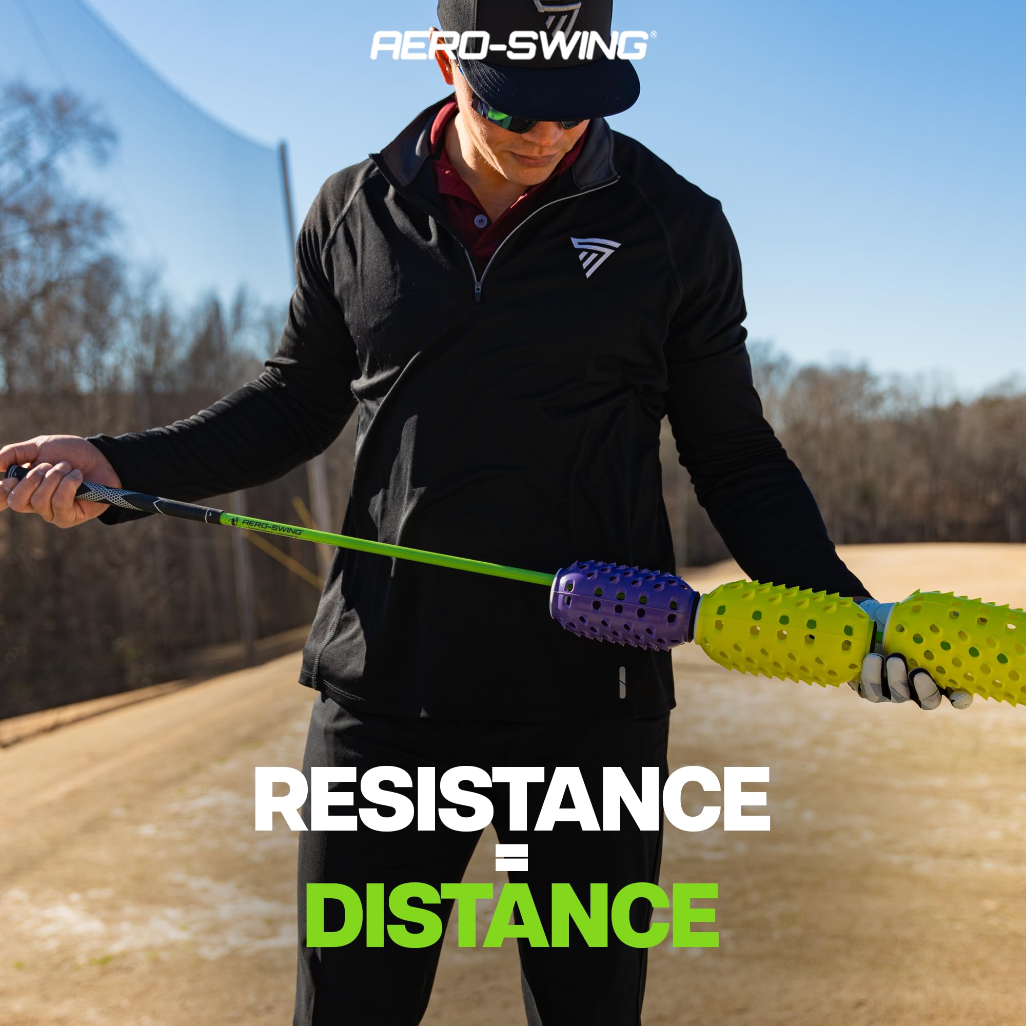 Aero-Swing Aero-Whip Driver Size Golf Swing Warm Up, Tempo Trainer, And Swing Speed Aid, Practice Equipment Tools Kit For Adults