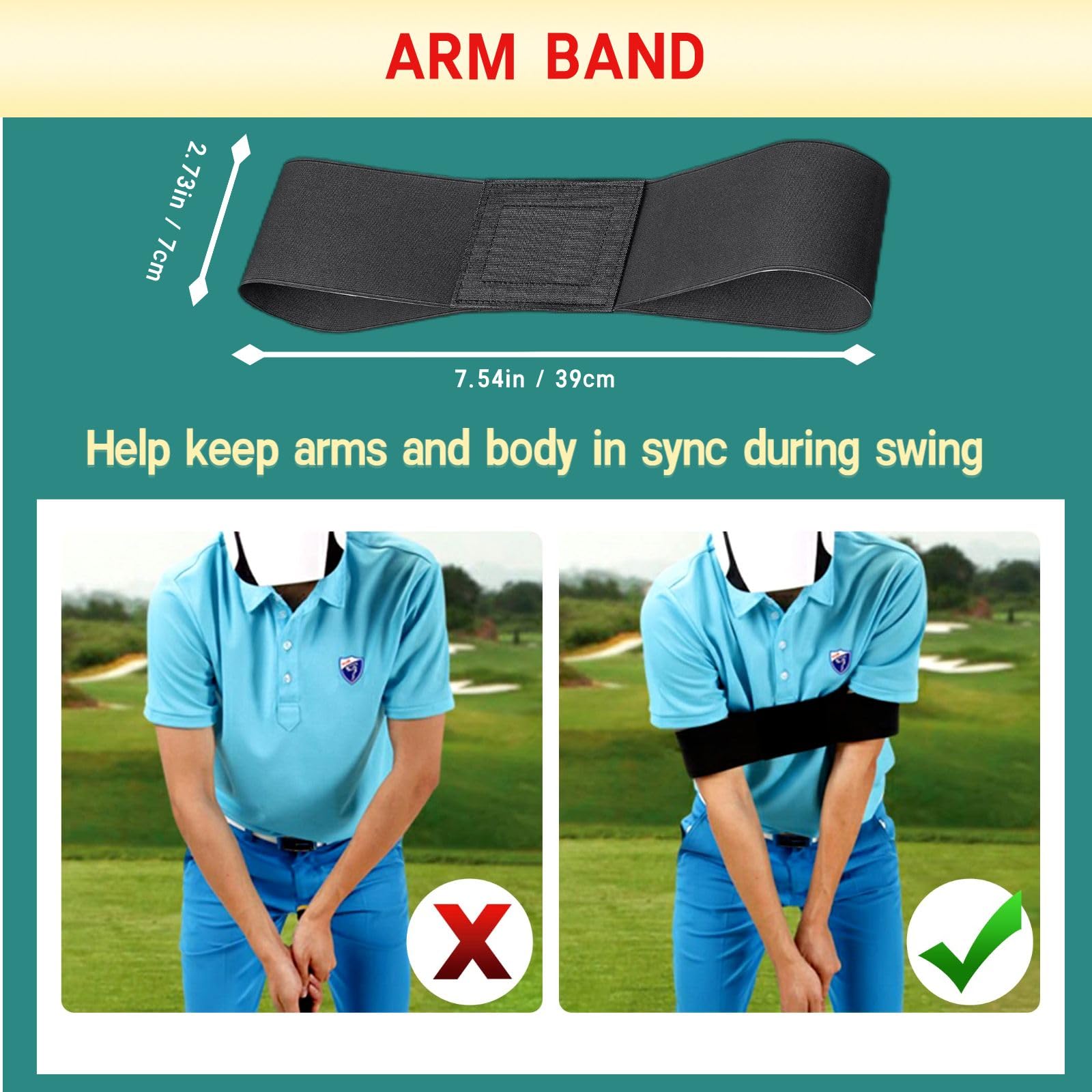 Muskulo Monstro Golf Swing Trainer Aids Set, Golf Posture Correction Tools, 6 Pcs-Arm Band, Elbow Correction, Wrist Hinge Traine