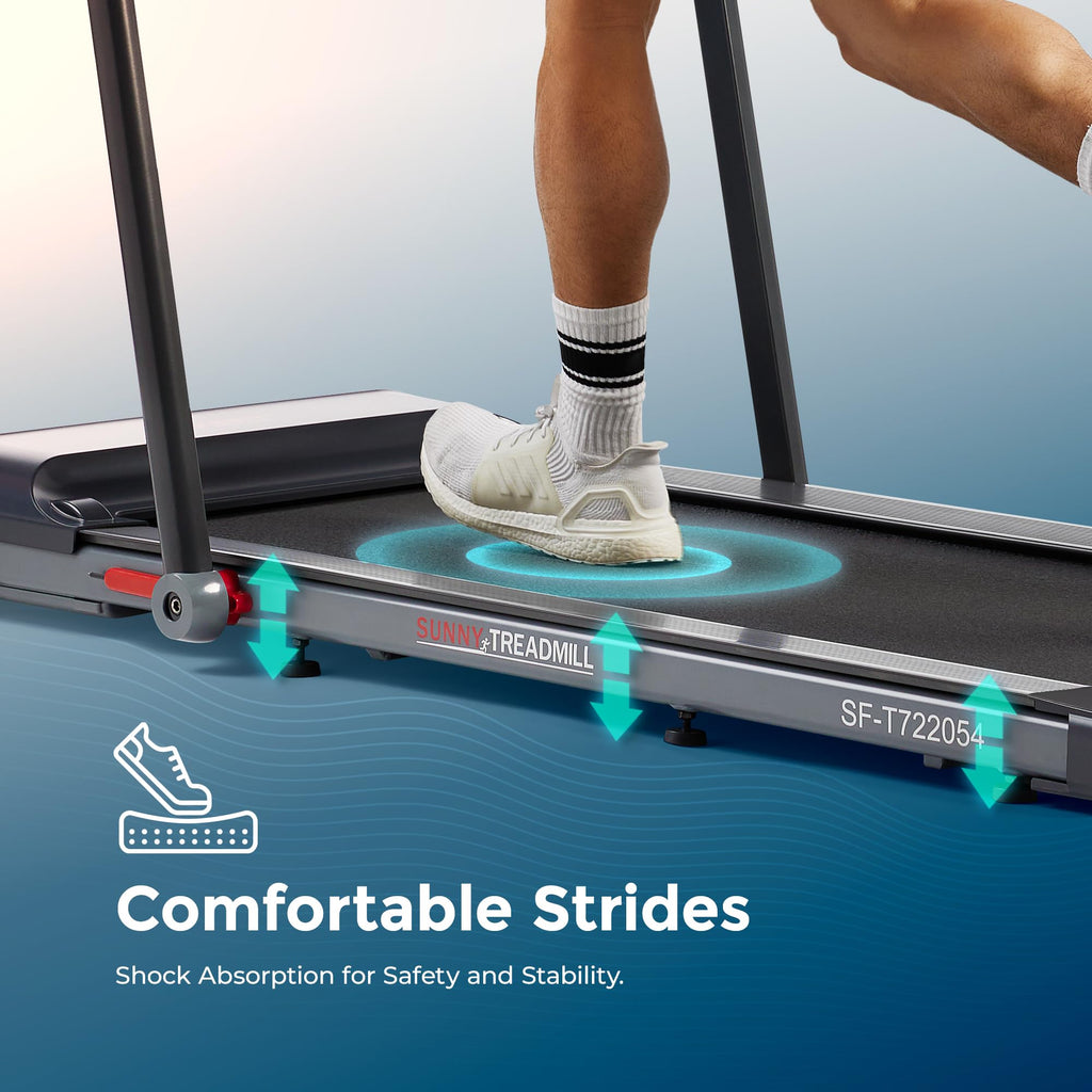 Sunny Health & Fitness Pegasus Smart Treadmill with 20    Wide Running Belt and Customizable Workout Programs, Bluetooth Connect