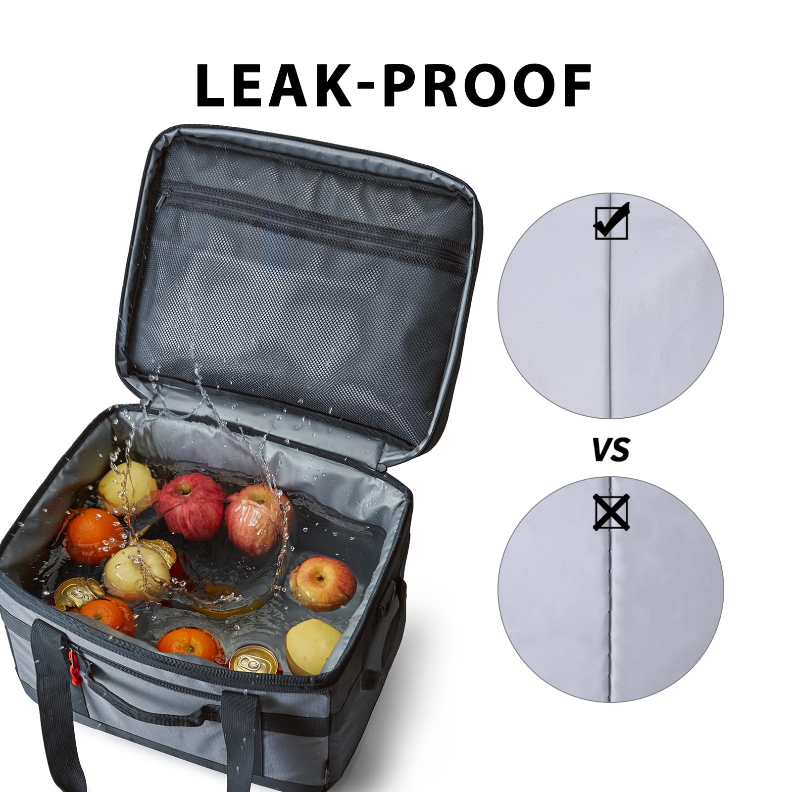 Tourit Cooler Bag 48-Can Insulated Soft Cooler Large Collapsible Cooler Bag 32L Lunch Coolers For Picnic, Beach, Work, Trip, Gre