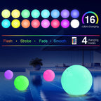 Led Large Floating Pool Ball - 16 Inflatable Solar Beach Ball Pool Toys For Adults And Kids With Remote Control 16 Colors Lights