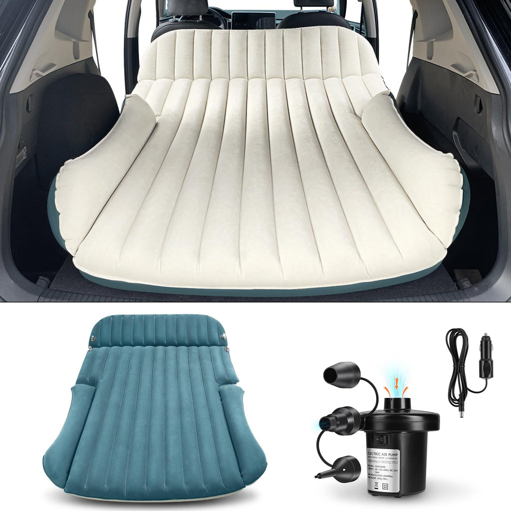 Ciremiv Double-Sided-Thick Flocked Suv Air Mattress Built-In Pillow With Pump Car Mattress | Leakproof Comfortable Durable Car A