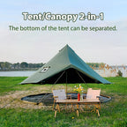 Waldzimmer Canvas Bell Tent 13.1Ft Green With Pre-Cut Stove Jack, Spacious 4M Family Yurt Tent For 4-5 Person, 4 Season Water-Re