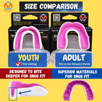 Oral Mart White/Pink Youth Mouth Guard For Kids - Youth Mouthguard For Karate, Flag Football, Martial Arts, Taekwondo, Boxing, F