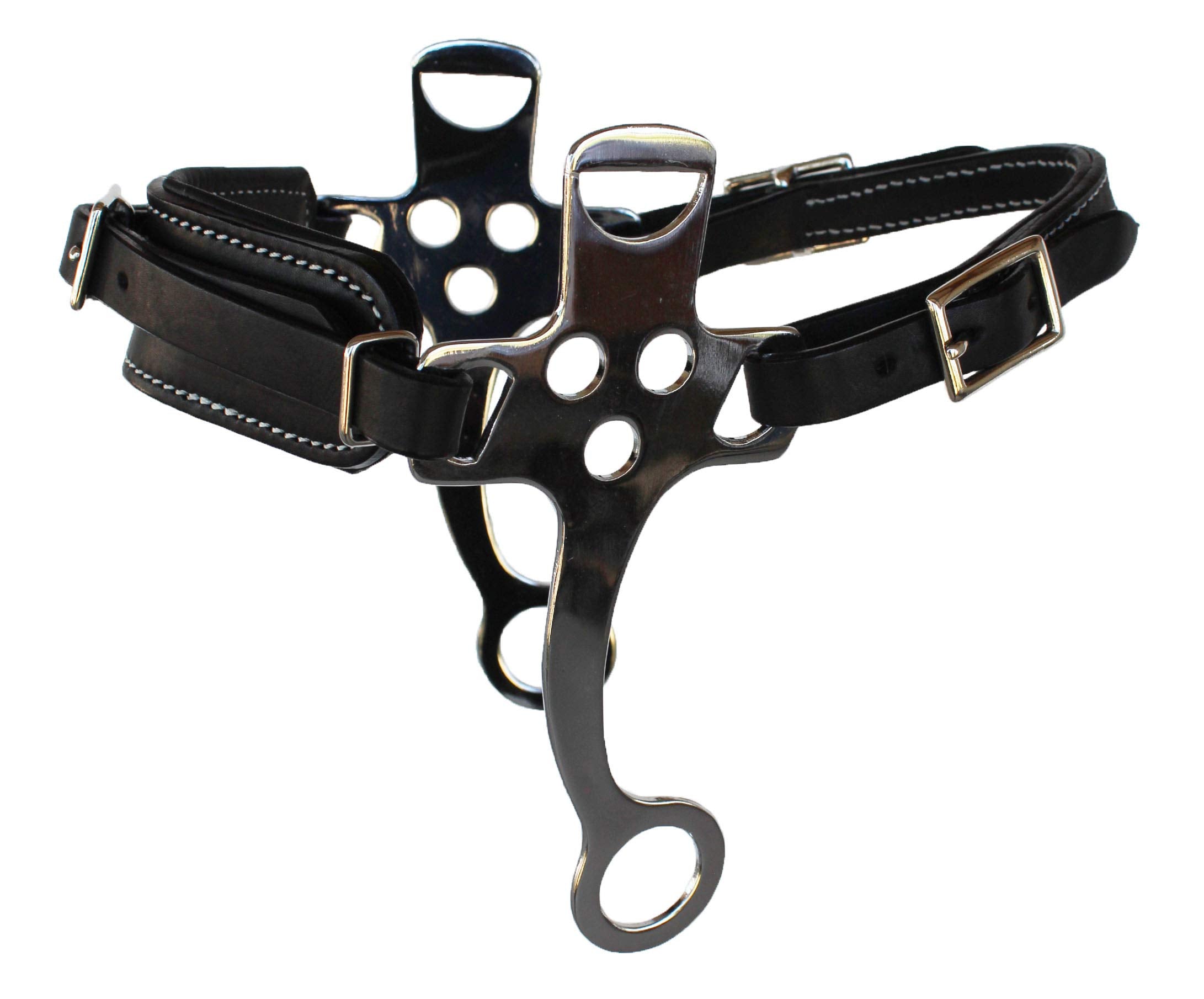 Challenger Horse Adjustable Black Leather Padded Training Bitless Hackamore 35Rt01Bk