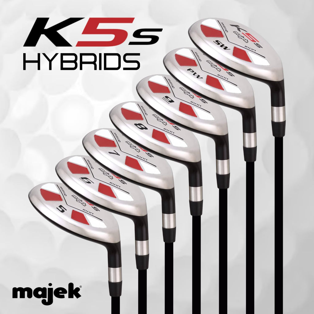 Majek Mens Golf All Hybrid Complete Full Set, Which Includes: #5, 6, 7, 8, 9, Pw +Sw Senior Flex Right Handed New Utility A Flex