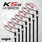 Majek Mens Golf All Hybrid Complete Full Set, Which Includes: #5, 6, 7, 8, 9, Pw +Sw Senior Flex Right Handed New Utility A Flex
