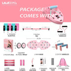 Lalahigh Home Workout Equipment For Women, Multifunction Push Up Board, Portable Home Gym System With Resistance Bands,Ab Roller