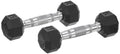 SPRI Dumbbells Hand Weights Set of 2 - 3 lb Rubber Hex Chrome Handle Exercise & Fitness Dumbbell for Home Gym Equipment Workouts
