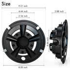 10L0L Golf Cart Wheel Covers Hub Caps For Ezgo, Club Car, Yamaha - 8 Inch Snap-On Installation, Black, Set Of 4