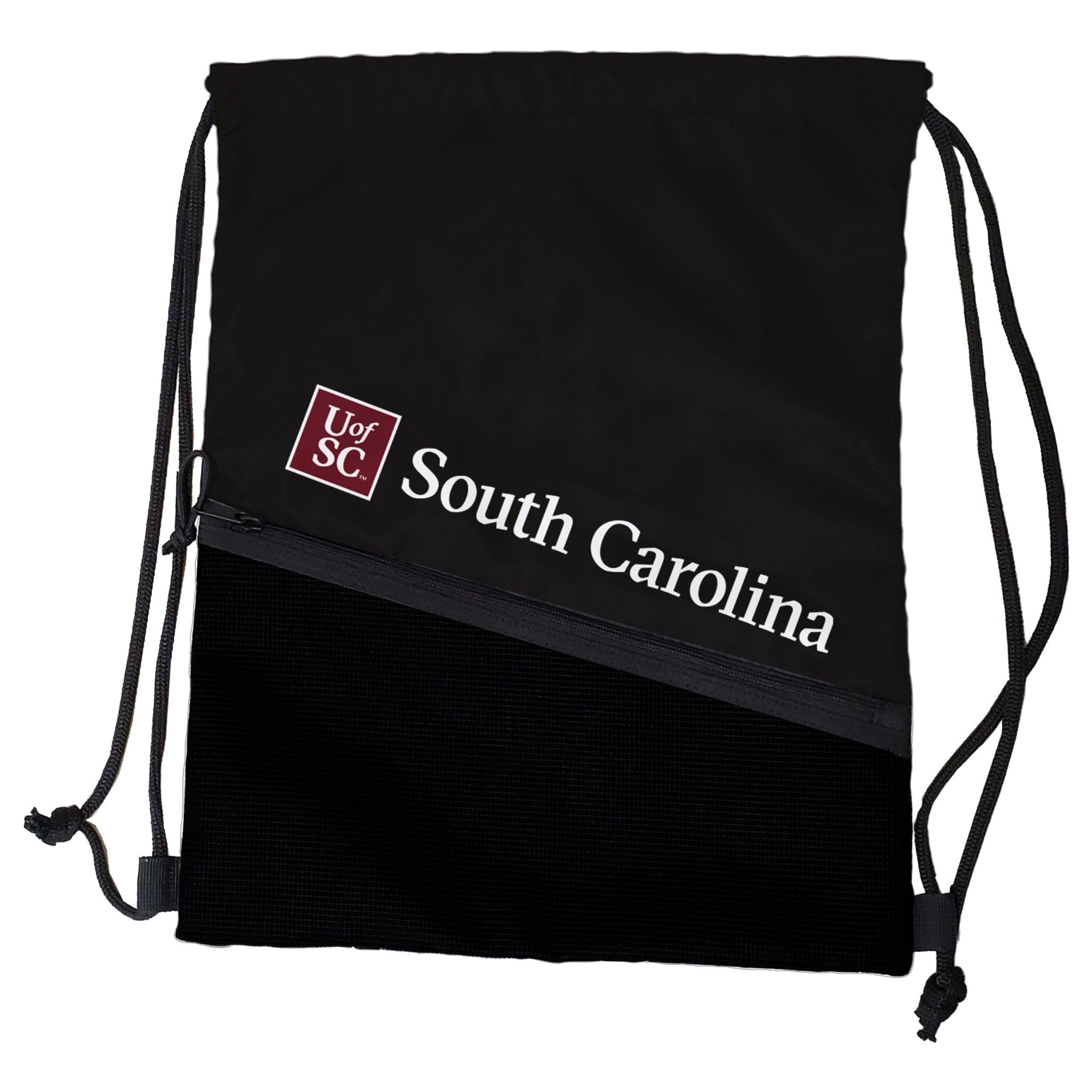 Logo Brands NCAA South Carolina Gamecocks Tilt Backsack - Lightweight Drawstring Bag with Zippered Mesh Pocket For Essentials & 