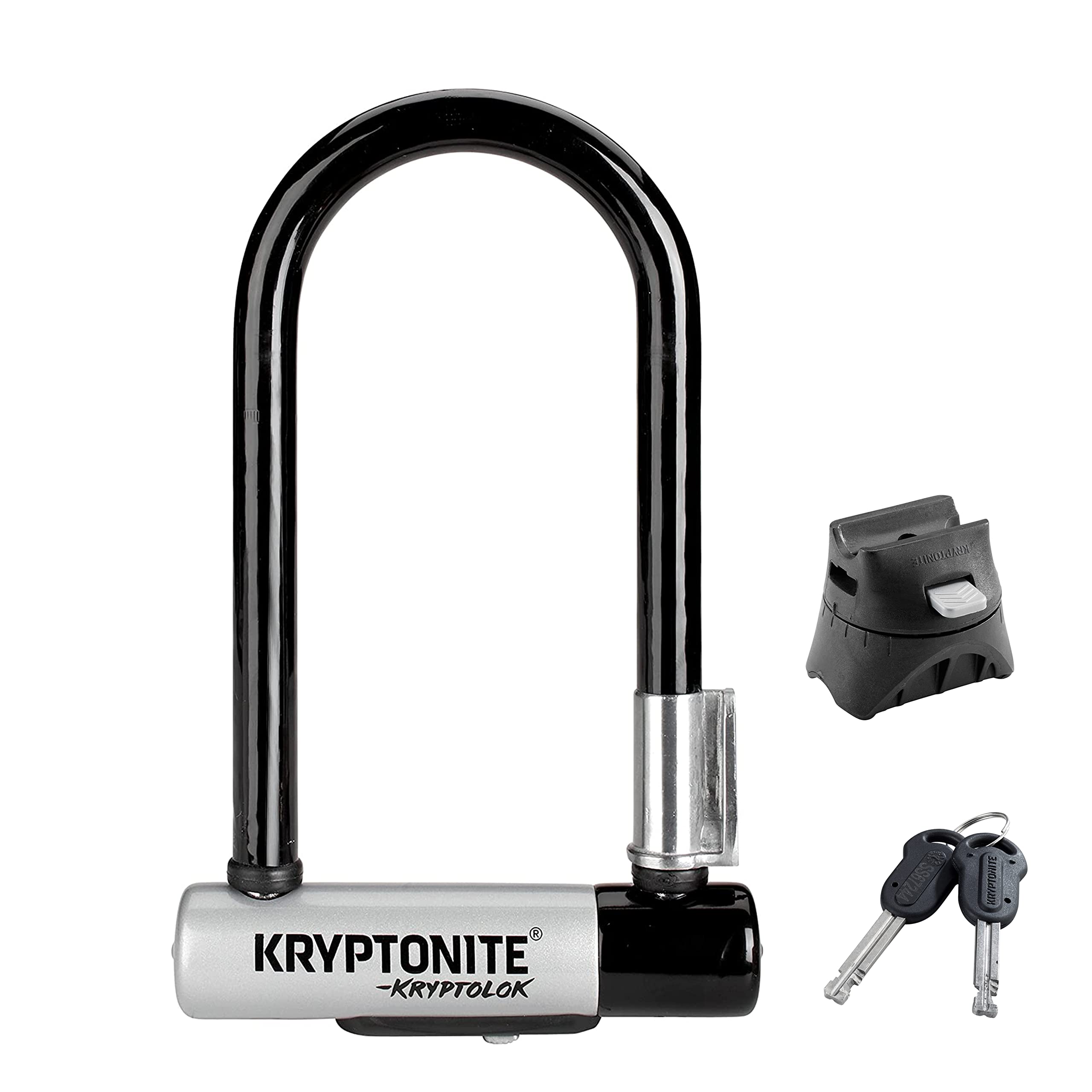 Kryptonite Kryptolok Mini-7 Bike U-Lock, Heavy Duty Anti-Theft Bicycle U Lock, 127Mm Shackle With Mounting Bracket And Keys, Hig