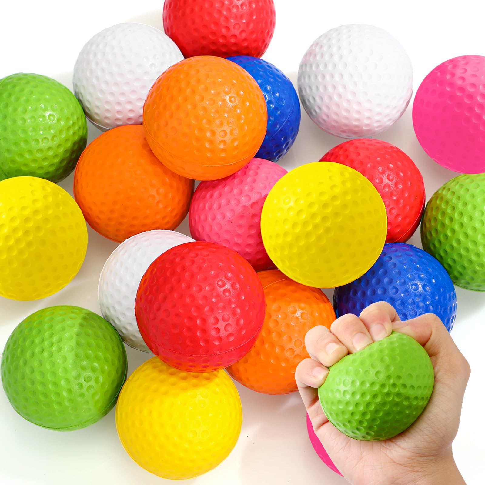 Libima 20 Pcs Mini Golf Stress Ball Bulk Foam Practice Balls Stress Relief Sports Ball Training for Golf Birthday Party Favors C