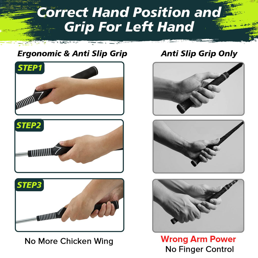 KALAUTO Weighted Golf Swing Trainer & Grip Trainer,Golf Swing Training Aid,Golf Grip Trainer for Indoor Practice,Warm-up,Stretch