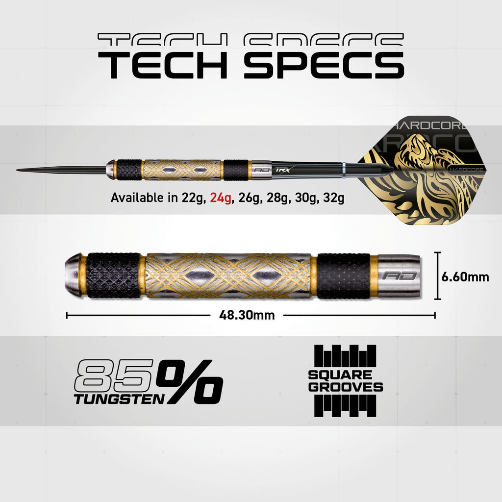 Red Dragon Golden Eye 1: 24G - Tungsten Darts With Flights And Stems