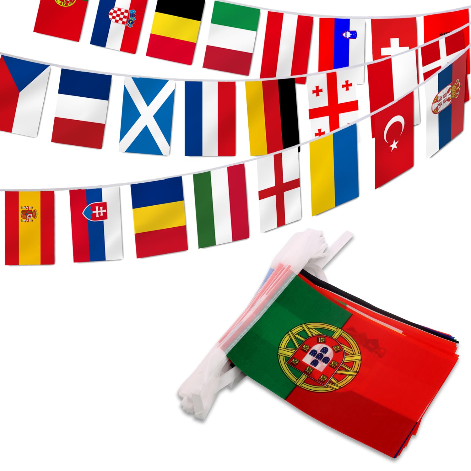 Anley European Countries String Flag, 24 Countries European Cup Soccer String Pennant Banner, Decoration for Grand Opening, Spor