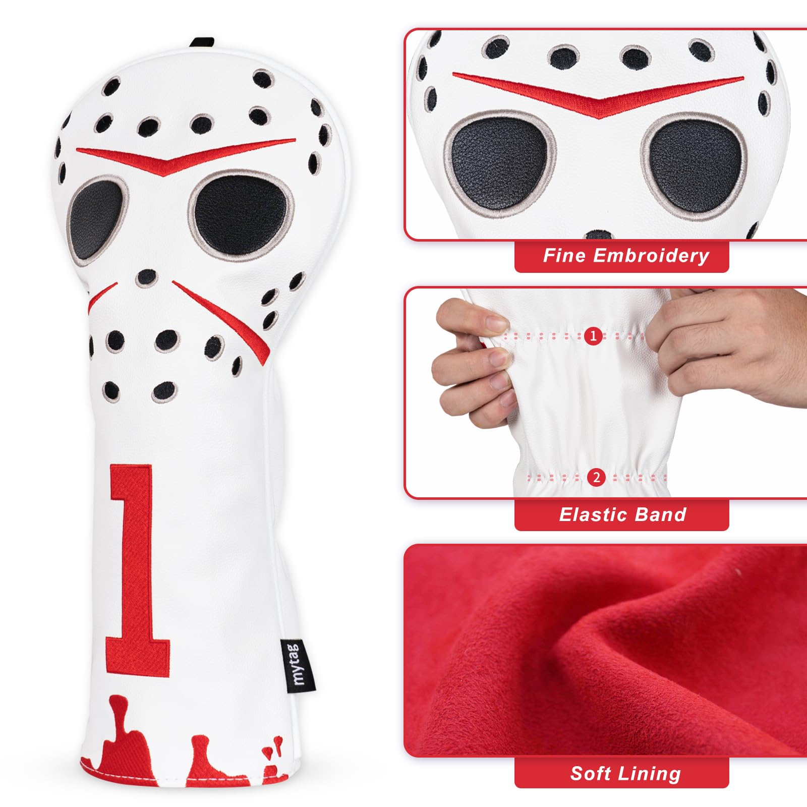 Driver Headcover Hockey Goalie Mask Golf Club Covers(Driver)