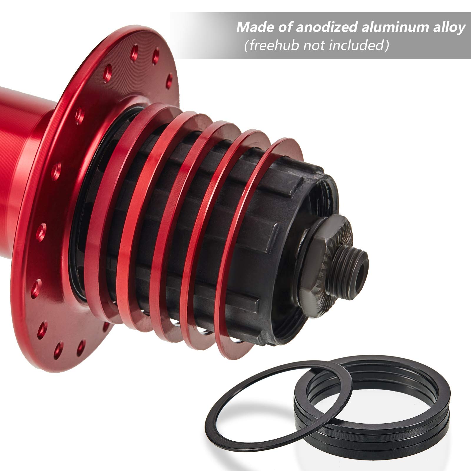Frienda 10 Pieces Bike Bicycle 7 8 9 10 11 Speed Cassette Washer Anodized Aluminium Alloy Flywheel Hub Washer 1Mm 1.5 Mm 2 Mm 2.