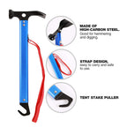 Redcamp Aluminum Camping Hammer With Hook, 12'' Lightweight Multi-Functional Tent Stake Hammer, Portable Camp Stake Mallet, Blue