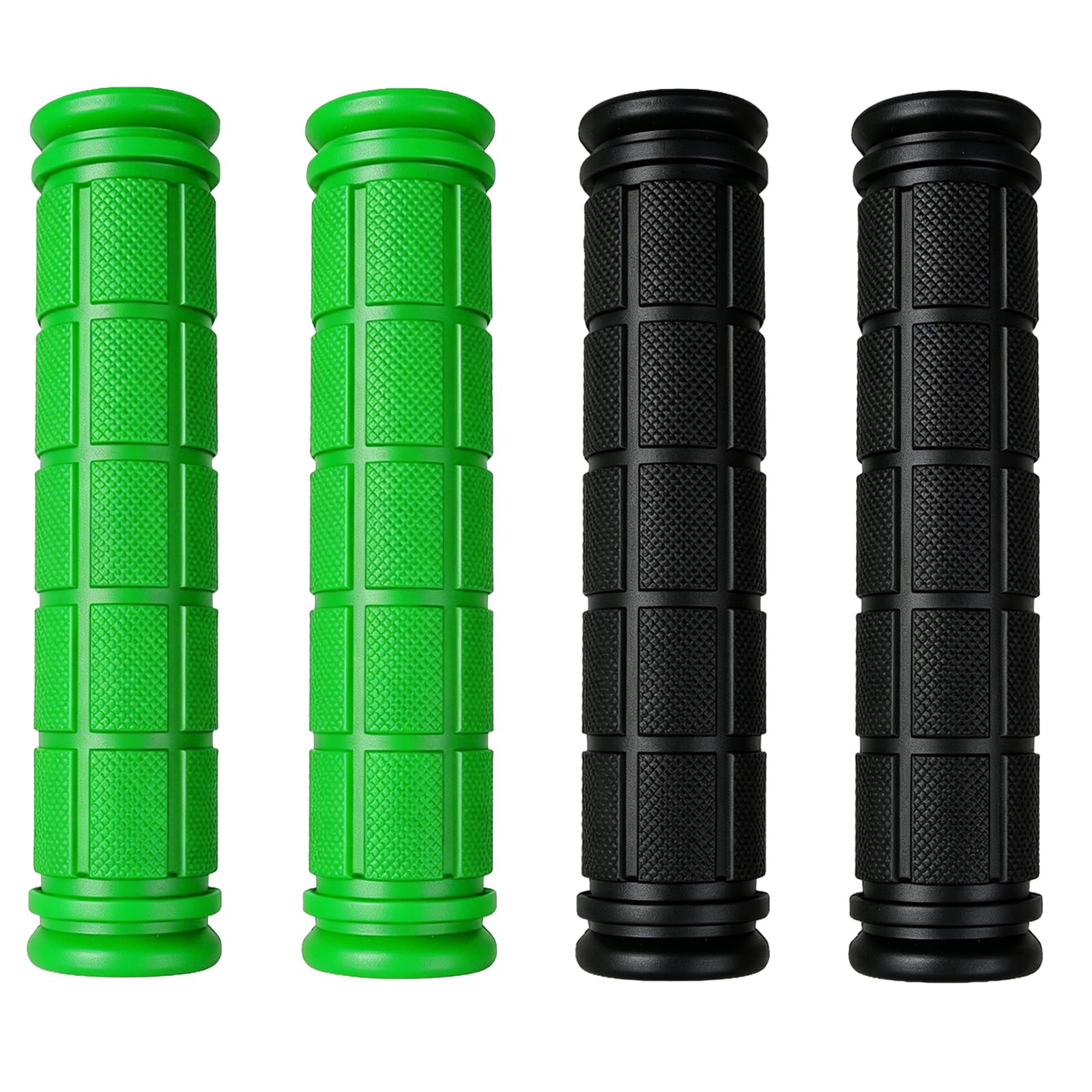 Kasteco 2 Pairs Bicycle Handle Bar Grips Mushroom Grips for BMX/Road Mountain Bikes (Black and Green)