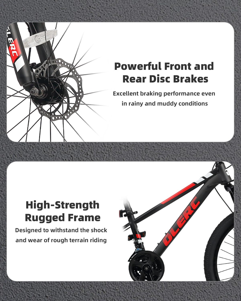 Glerc 24 Inch Kids Bike, Kids Mountain Bike for Boys and Girls Ages 9-14, 21-Speed Skyline Bicycle with Front Suspension and Dis