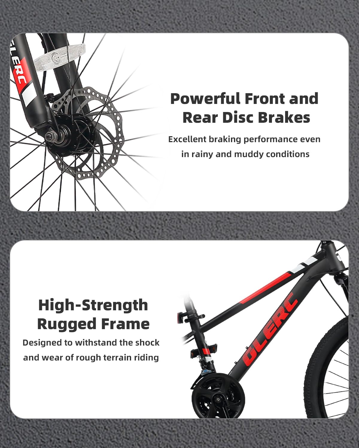Glerc 24 Inch Kids Bike, Kids Mountain Bike for Boys and Girls Ages 9-14, 21-Speed Skyline Bicycle with Front Suspension and Dis