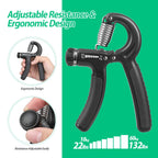 Niyikow Grip Strength Trainer, Hand Grip Strengthener, Adjustable Resistance 22-132Lbs (10-60Kg), Non-Slip Gripper, Perfect For