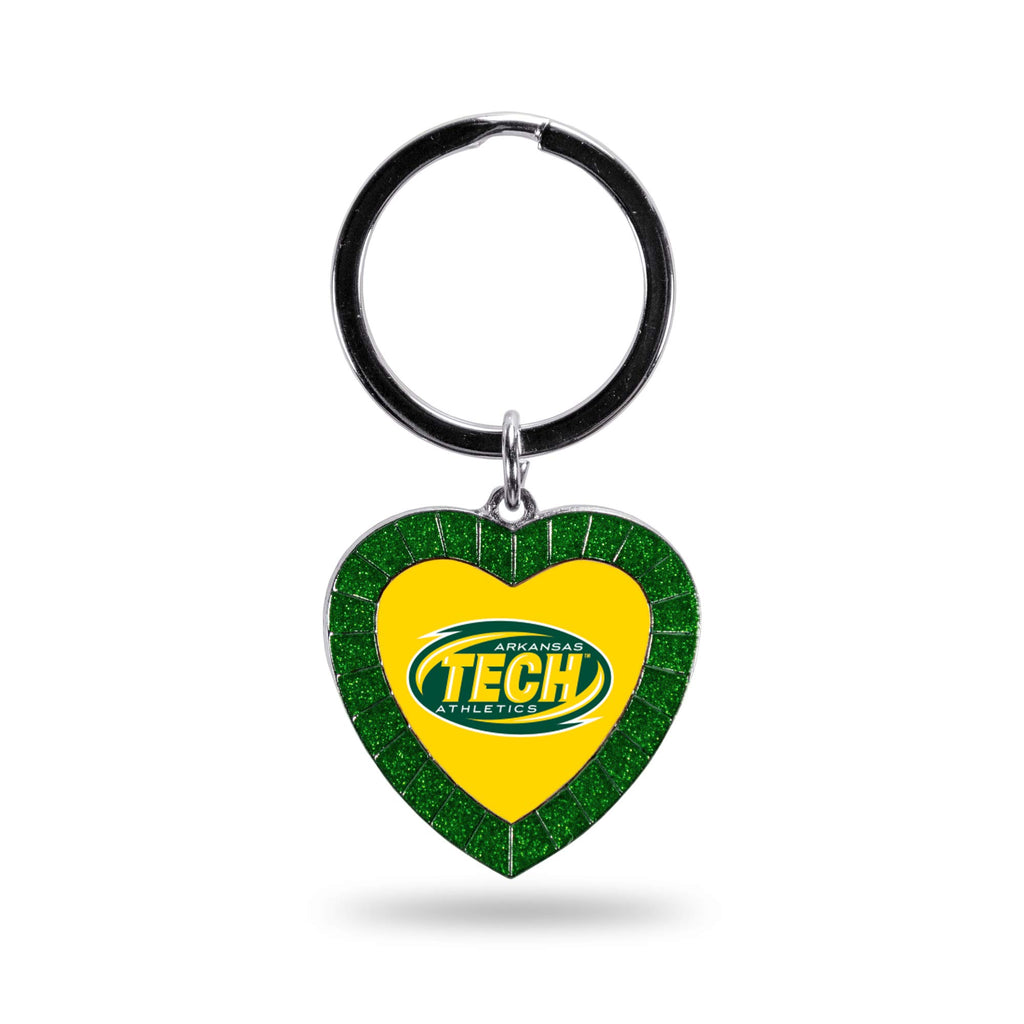Rico Industries Ncaa Arkansas Tech Wonder Boys Ncaa Rhinestone Heart Colored Keychain, Green, 3-Inches In Length