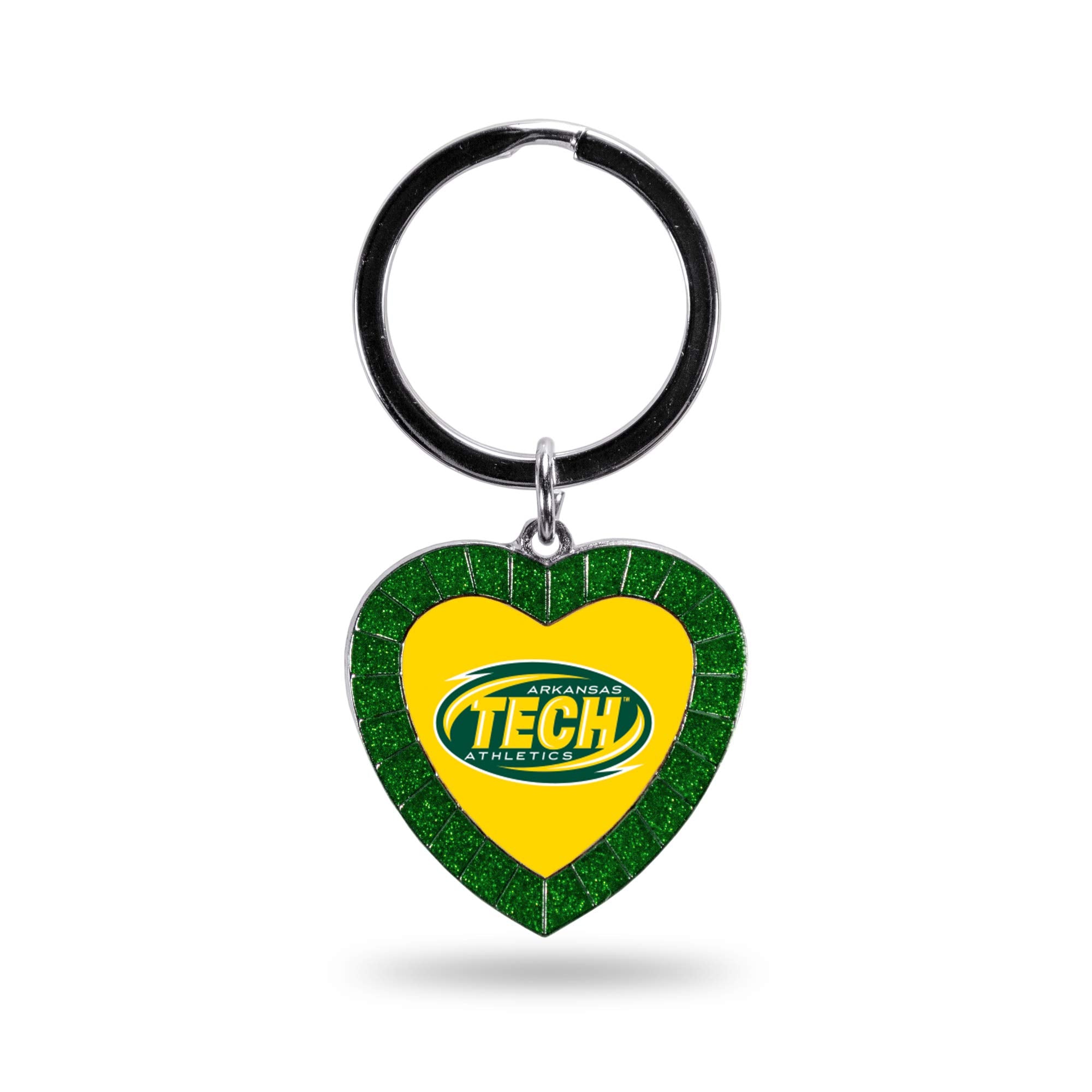 Rico Industries Ncaa Arkansas Tech Wonder Boys Ncaa Rhinestone Heart Colored Keychain, Green, 3-Inches In Length