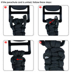 Melotough Tactical Glove Clip Braided Paracord Glove Holder Clip For Hunting, Hiking, Camping, Outdoor Activities (Black 2Pcs)