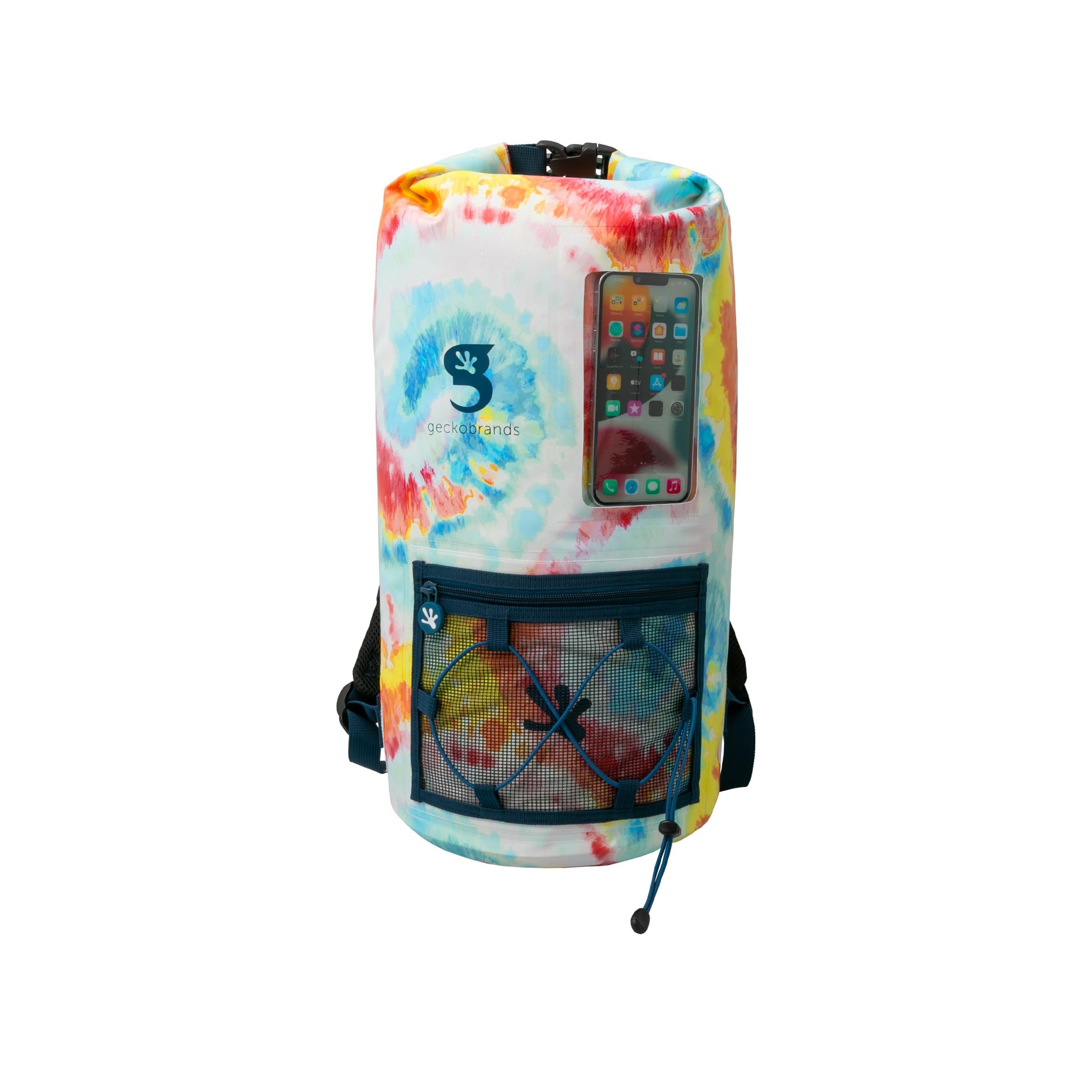 geckobrands Hydroner 20L Waterproof Dry Bag Backpack - Lightweight Roll-Top Bag with Clear Phone Pouch for Outdoor Activities