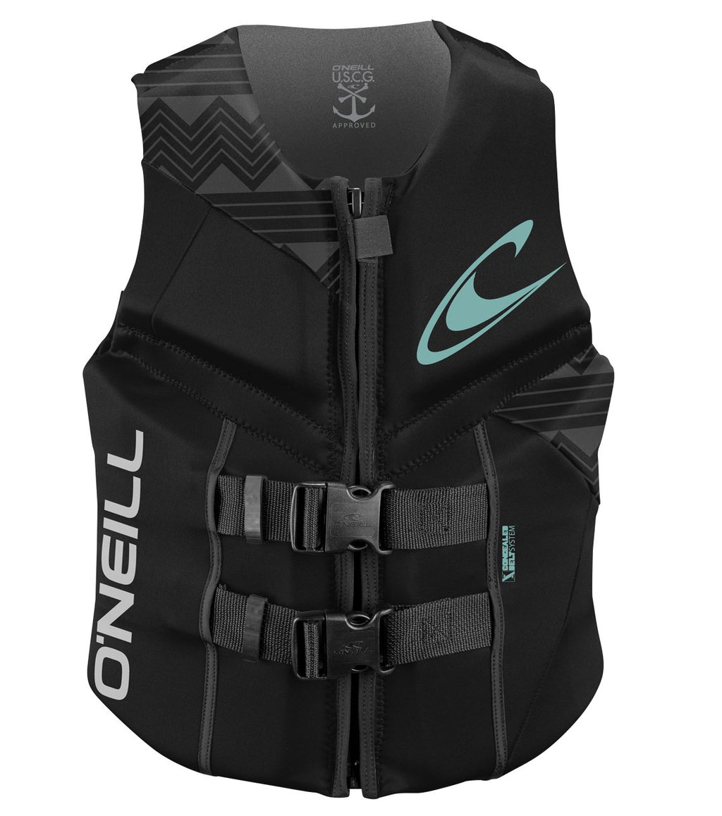 O'Neill Wetsuits Women'S Reactor Uscg Life Vest, Black/Black/Black, 12